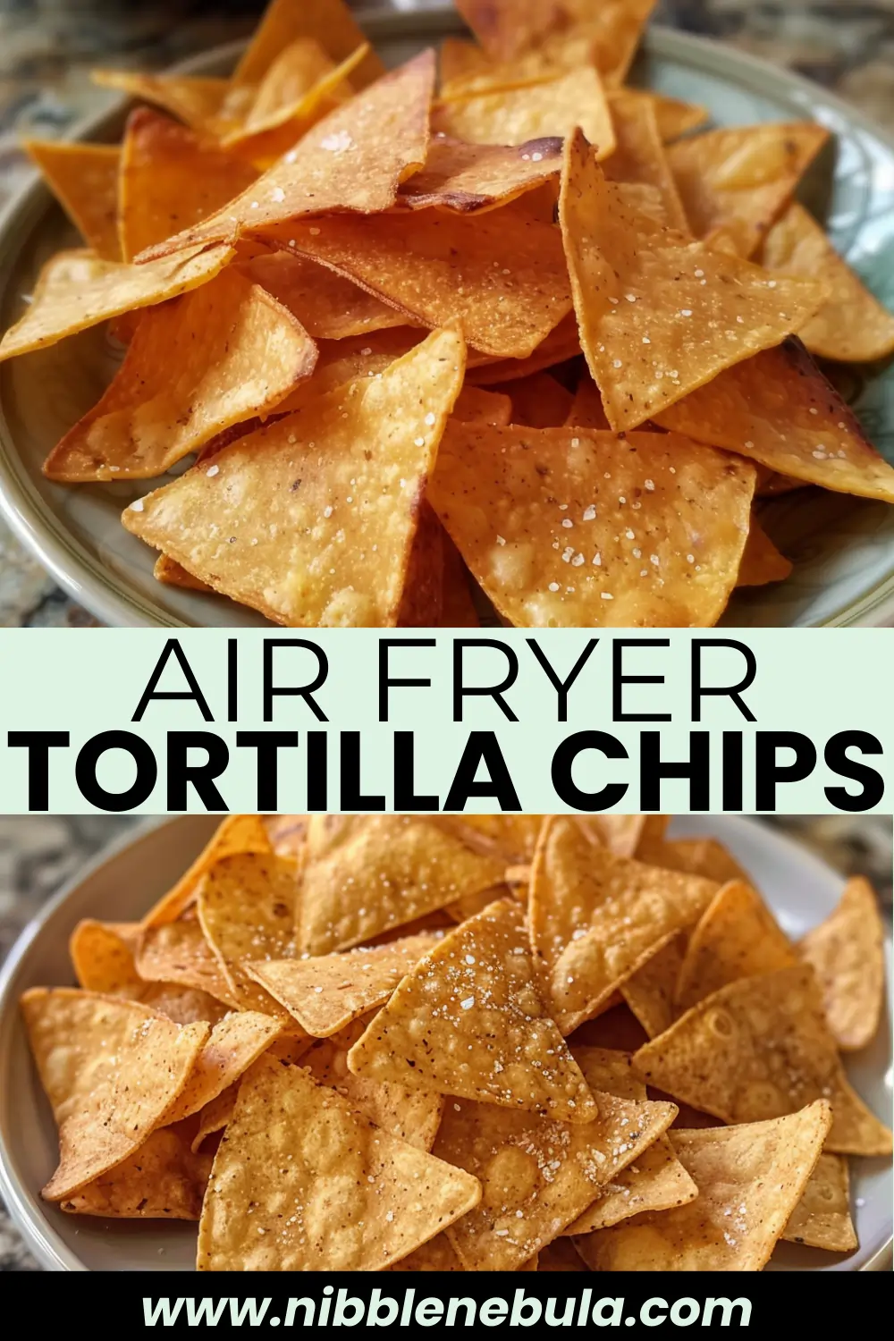 Easy homemade Air Fryer Tortilla Chips ready to serve