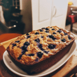 Blueberry Lemon Banana Bread finished dish for recipe card
