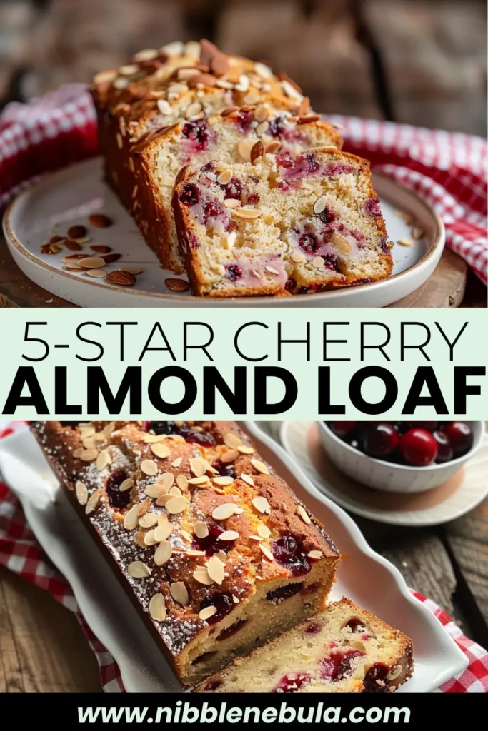 Easy homemade Cherry Almond Loaf ready to serve