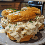 Chicken Alfredo Sloppy Joes finished dish for recipe card