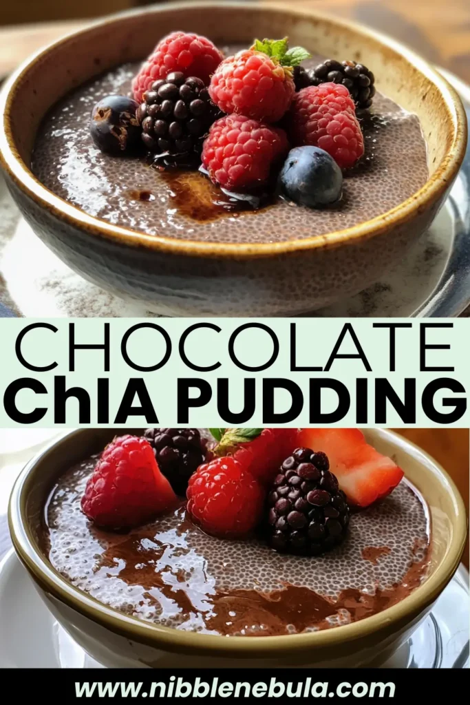 Easy homemade Chocolate Chia Pudding ready to serve