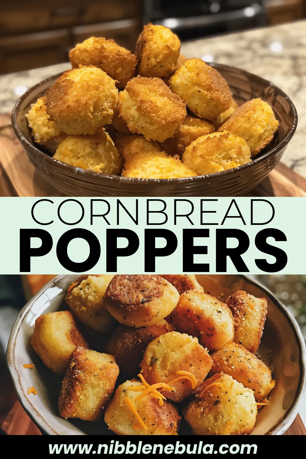 Easy homemade Cornbread Poppers ready to serve