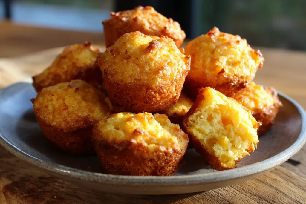 Appetizing featured shot of Cornbread Poppers, styled for cozy, modern presentation.