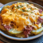 Corned Beef Au Gratin Potato finished dish for recipe card