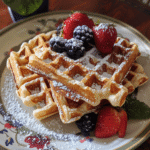 Cottage Cheese Waffles finished dish for recipe card