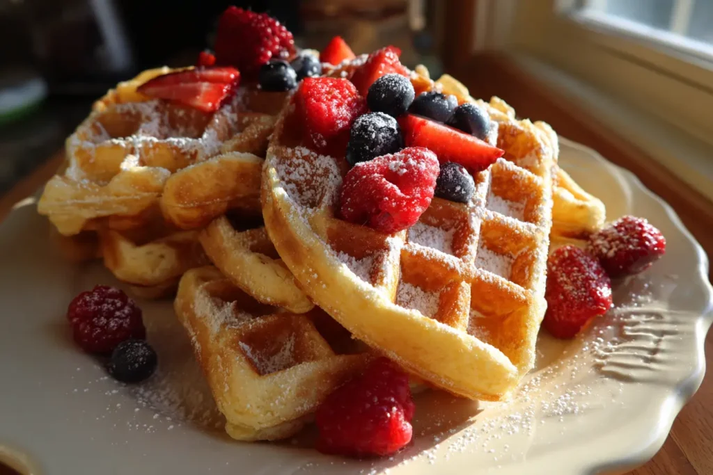 How to make Cottage Cheese Waffles — key cooking step