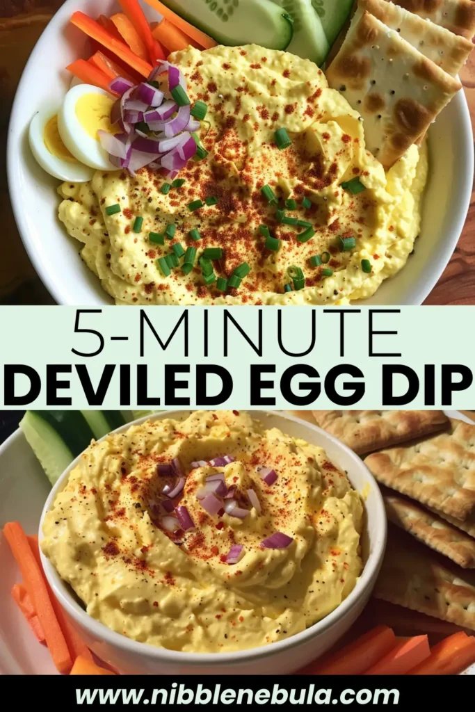 Easy homemade Deviled Egg Dip ready to serve