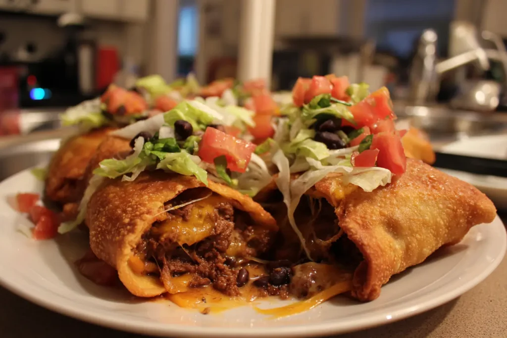 How to make Fried Chimichangas — key cooking step