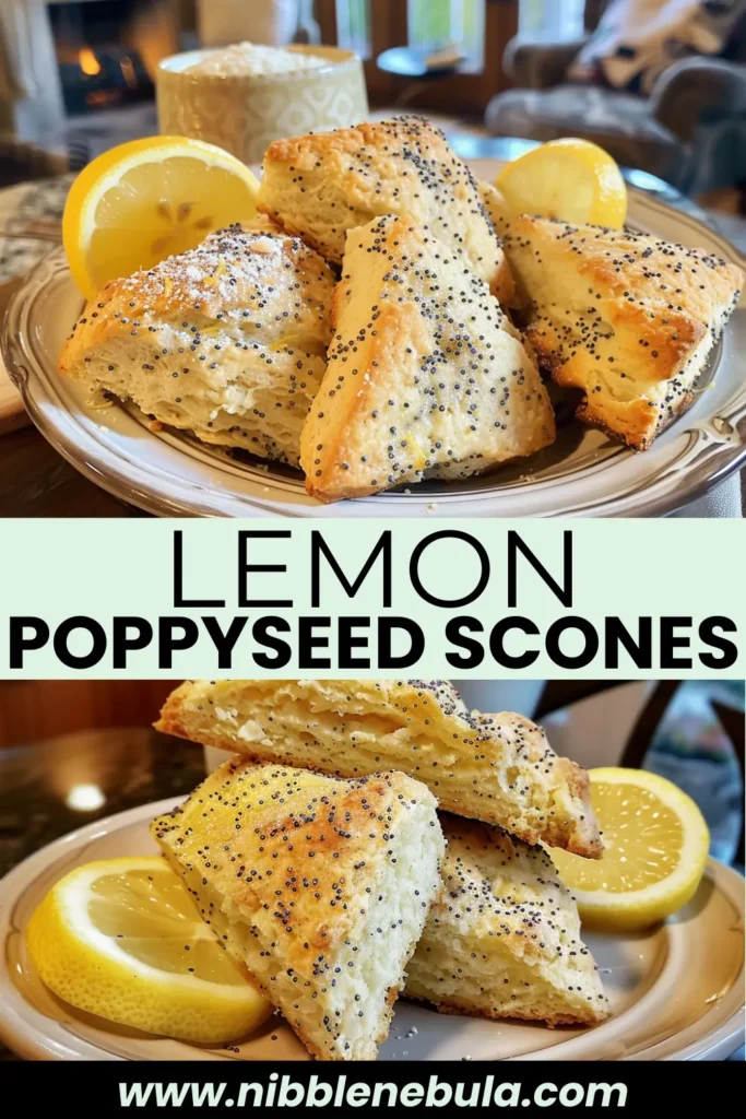 Easy homemade Lemon Poppyseed Scones ready to serve