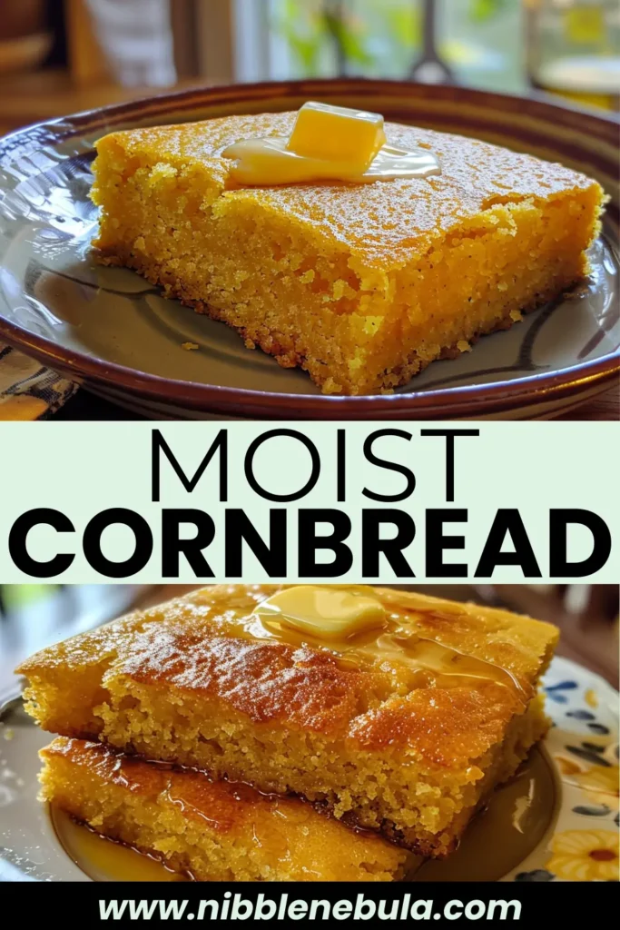 Easy homemade Moist Cornbread Recipe ready to serve