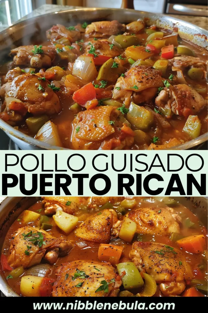 Easy homemade Pollo Guisado Puerto Rican ready to serve