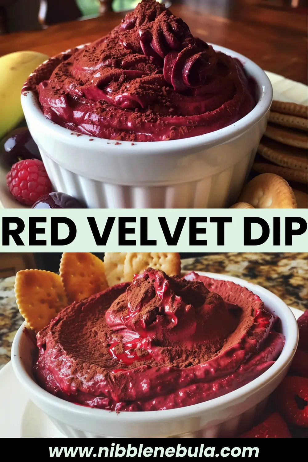 Easy homemade Red Velvet Dip ready to serve
