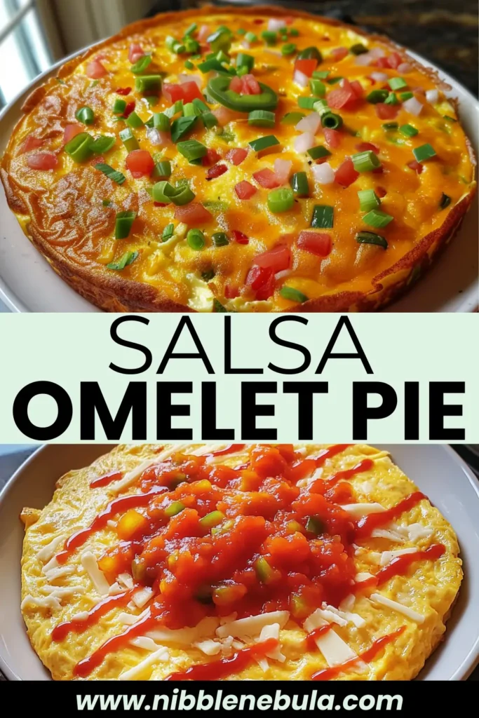 Easy homemade Salsa Omelet Pie ready to serve