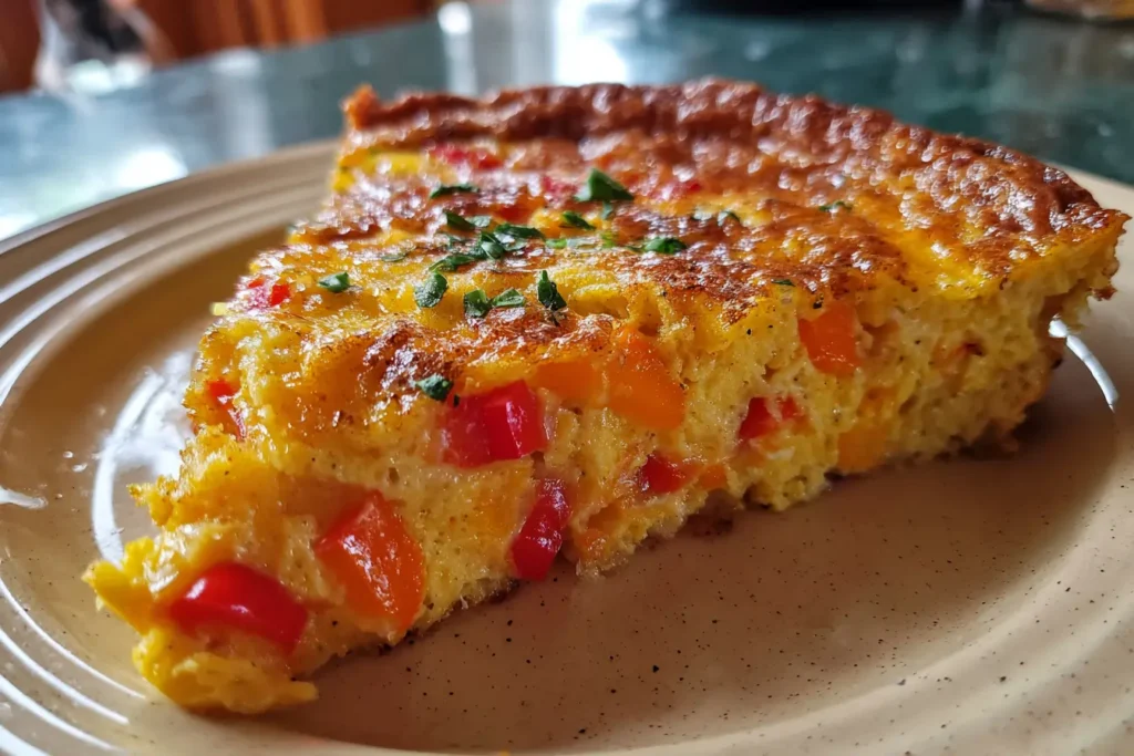 How to make Salsa Omelet Pie — key cooking step