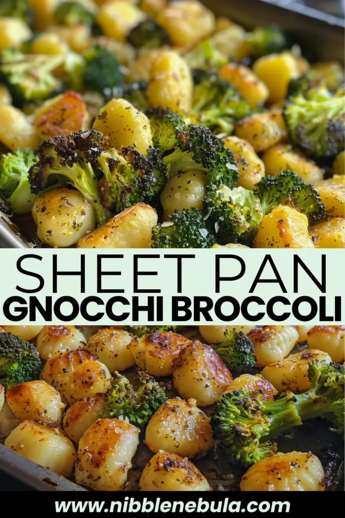 Easy homemade Sheet Pan Gnocchi Broccoli ready to serve