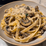 Tuscan Mushroom Pasta finished dish for recipe card