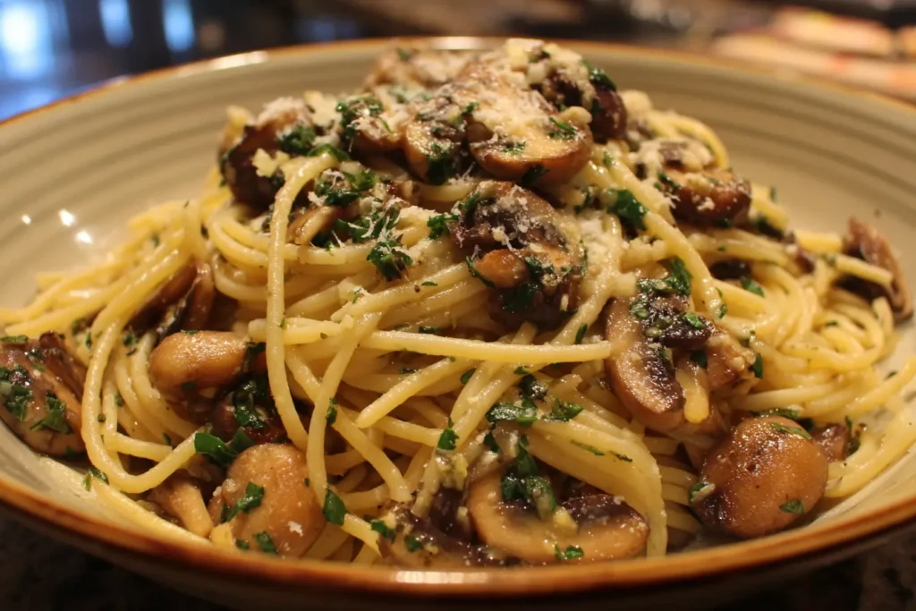 How to make Tuscan Mushroom Pasta — key cooking step