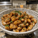air fryer butter beans finished dish for recipe card