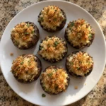 Longhorn Stuffed Mushroom Appetizer served as bite-size mushrooms with golden panko tops